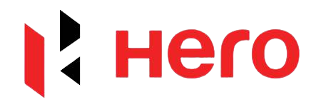 Hero logo red text